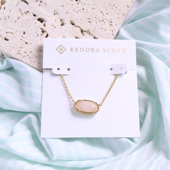 Kendra Scott Jewelry - Kendra Scott Elisa Rose Quartz Pendant Necklace in Gold